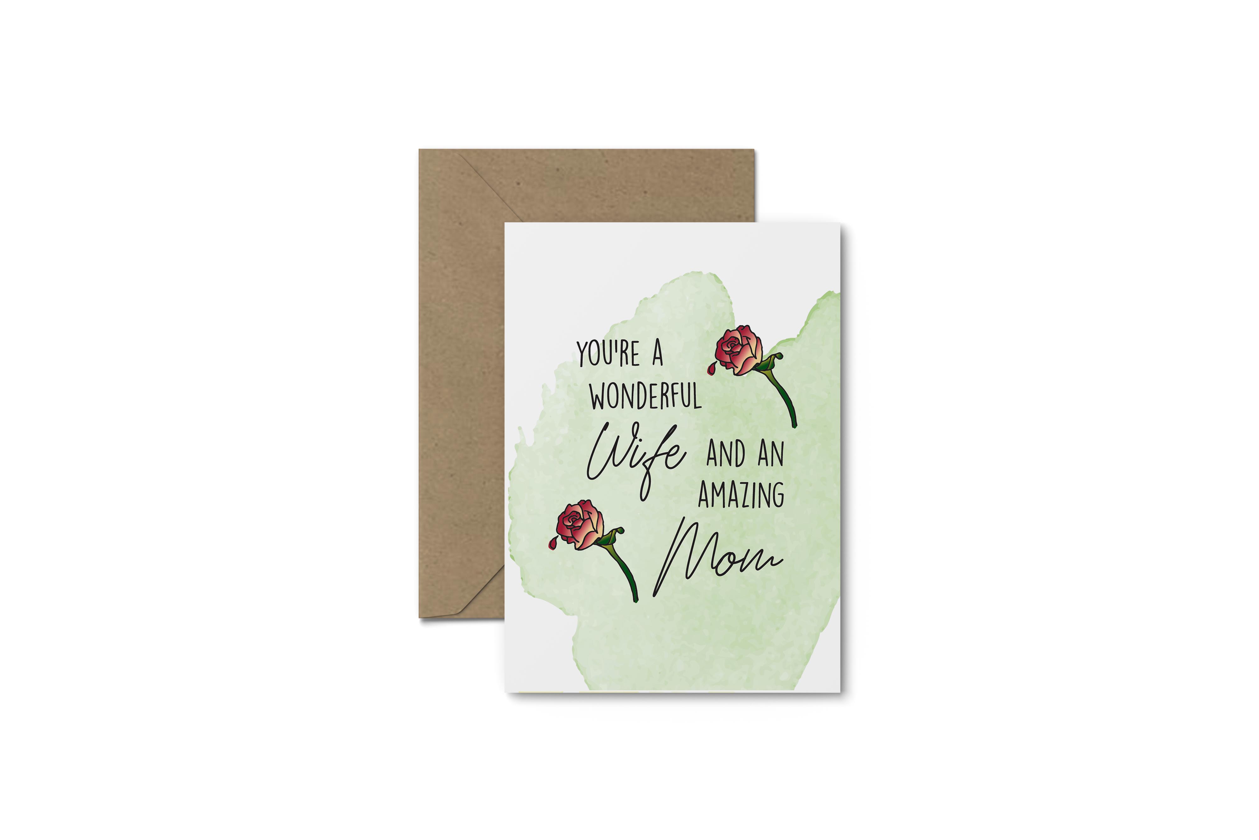 You're A Wonderful Wife! Mother's Day Card - South of London