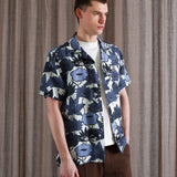 Navy Flower Collage Selleck S/S Shirt