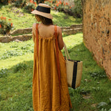 Saffron Linen Maxi Dress