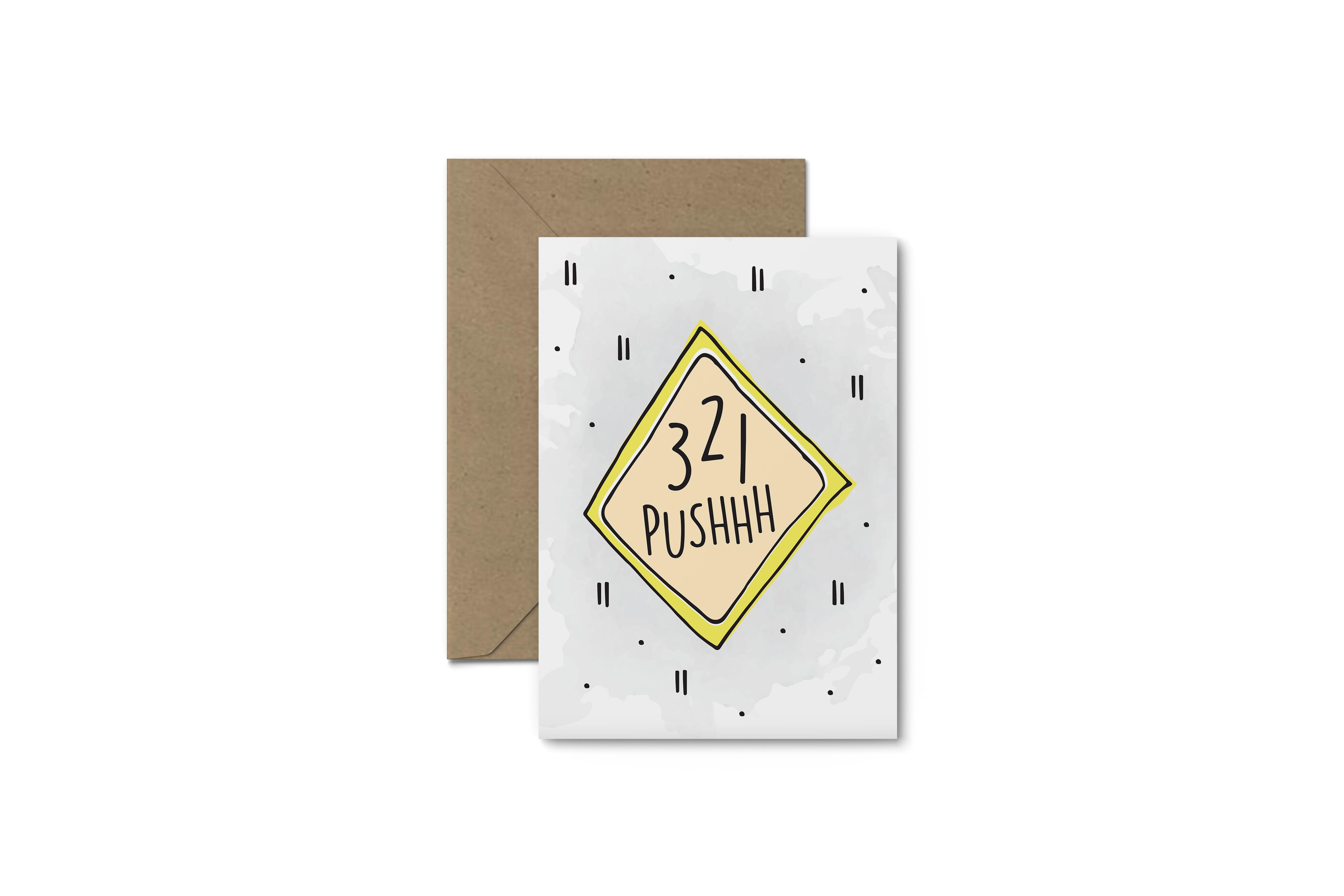 321 Pushhh! Baby Shower Card