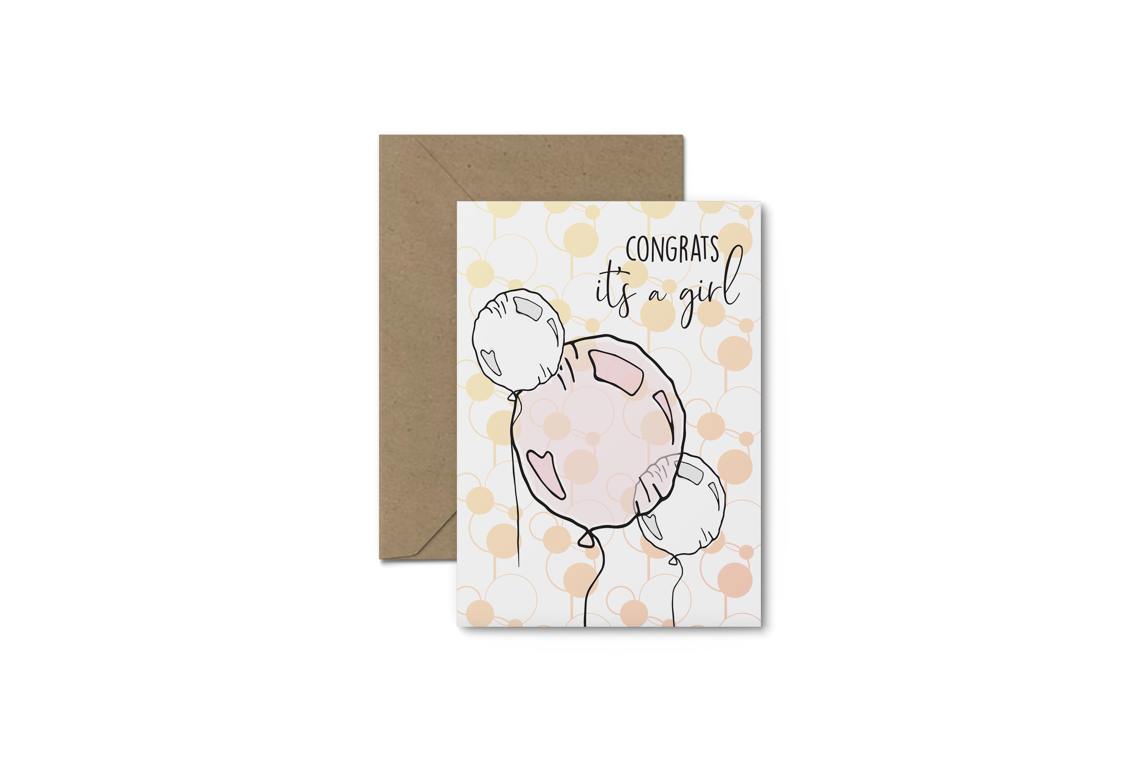 It's A Girl! Baby Shower Card - South of London